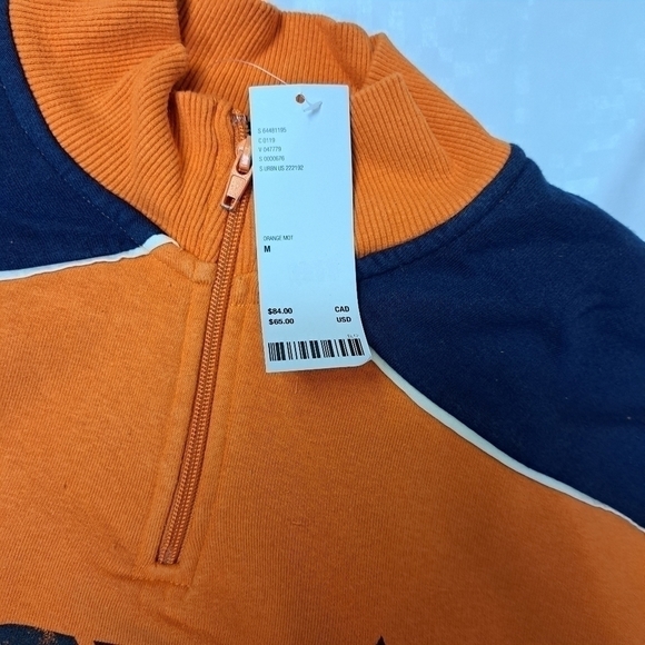URBAN Outfitters Utopia Half-Zip Sweatshirt orange -blue - Picture 5 of 11